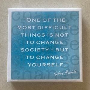 Nelson Mandela Quote Canvas Wall Plaque  Exc Shape